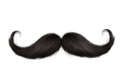a black mustache on a white background