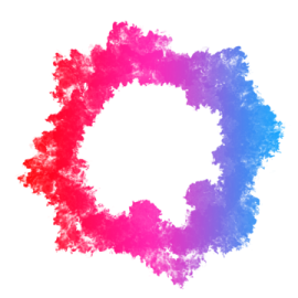 the letter o is made up of colored smoke