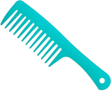 a blue comb on a white background