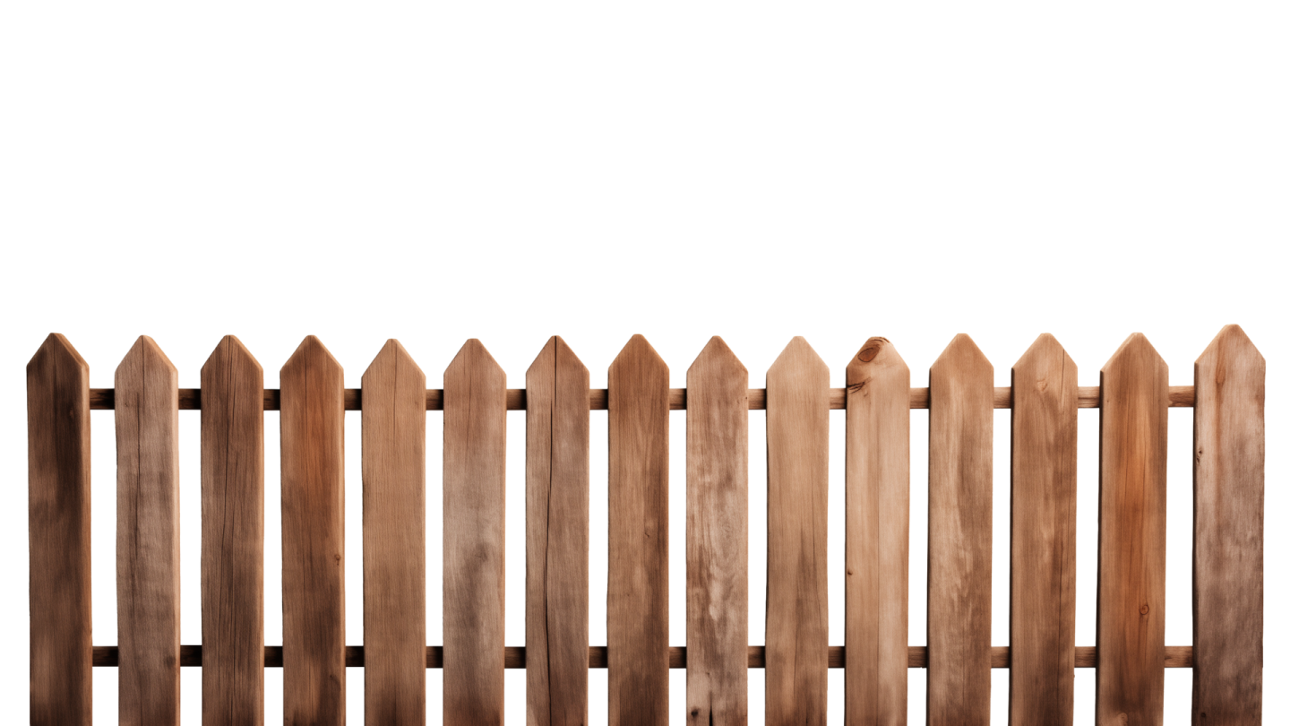 a wooden fence on a white background