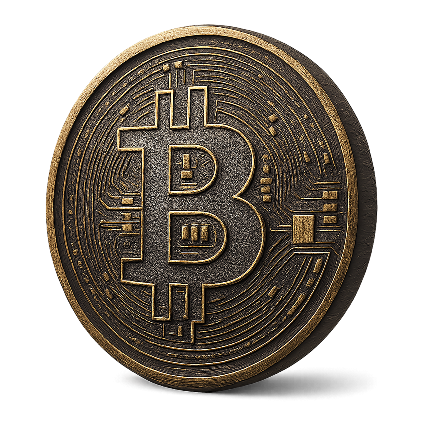 a bit coin on a white background