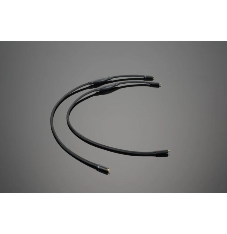 a pair of black cable cables on a gray background
