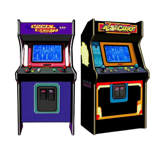 a pair of arcade machines