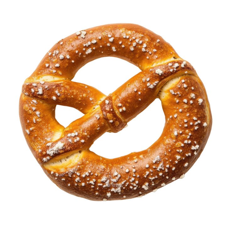 a close up of a bagel on a white background