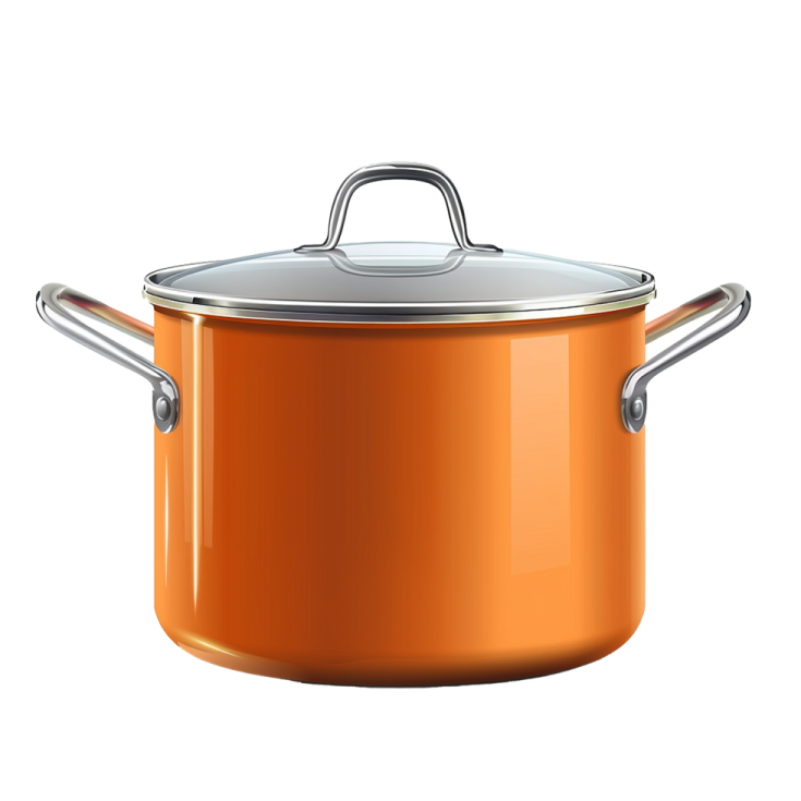 an orange pot with a lid