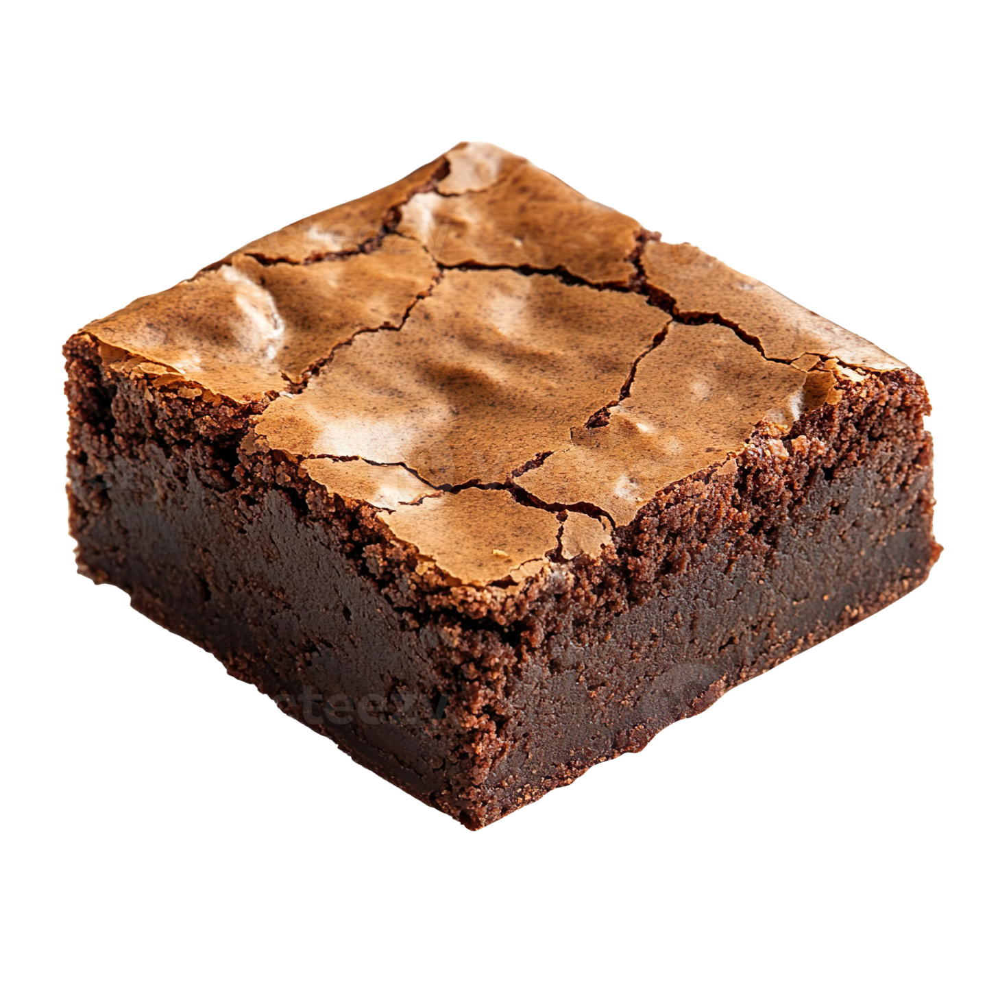 a square brownie on a white background
