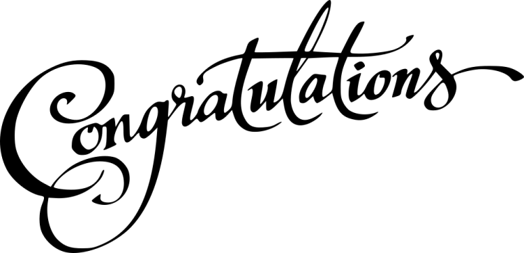 the word congratulations written in black on a white background