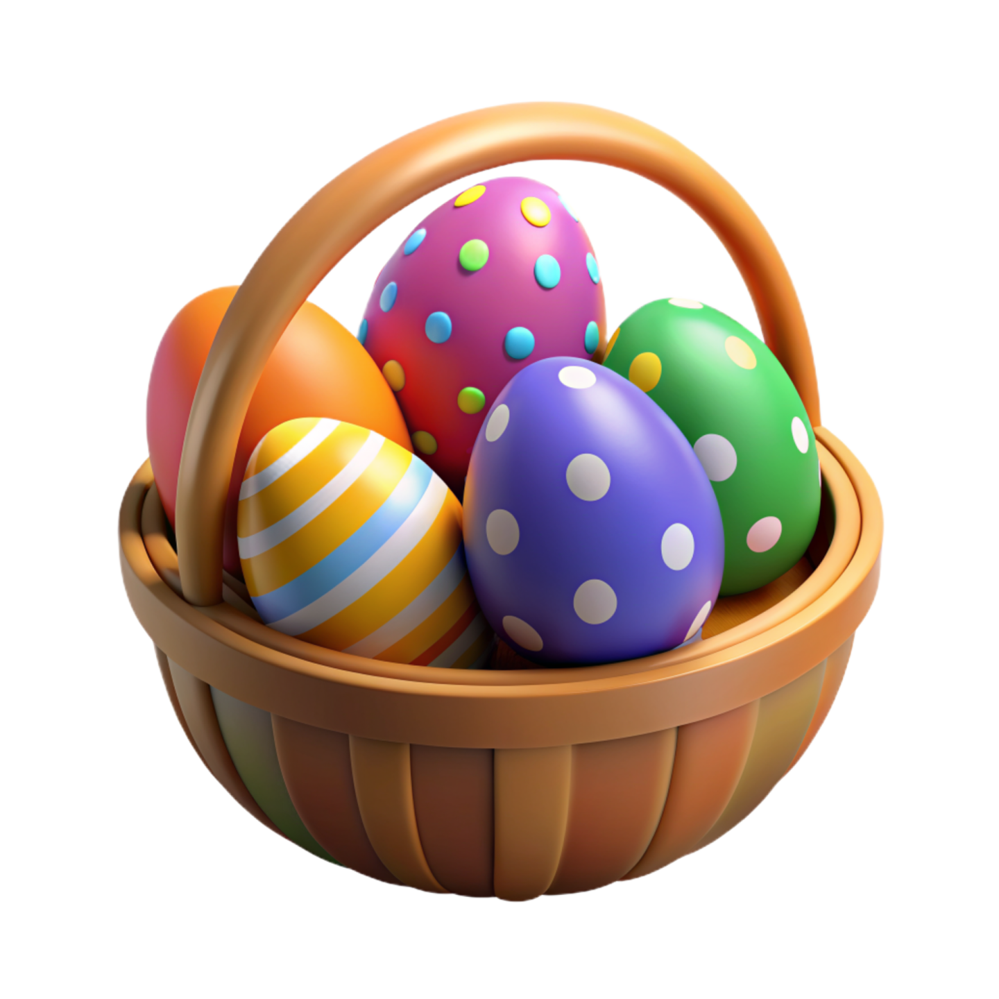 a basket filled with colorful easter eggs