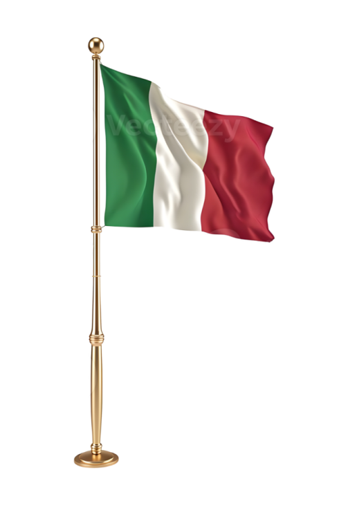 the flag of italy flying in the wind