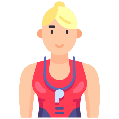 a man in a red shirt and blue vest
