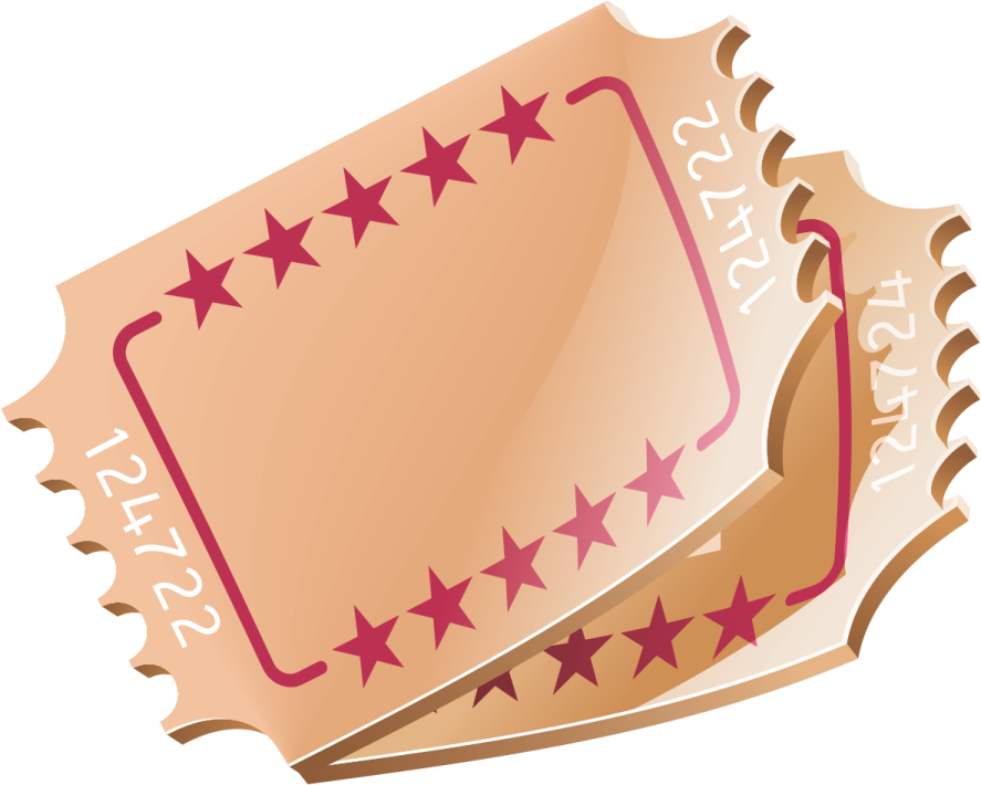 two tickets with stars on them
