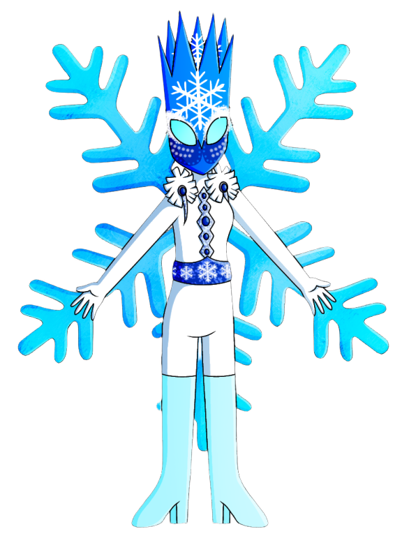 a drawing of an iceman with his arms out