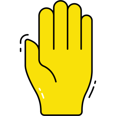 a yellow glove on a white background