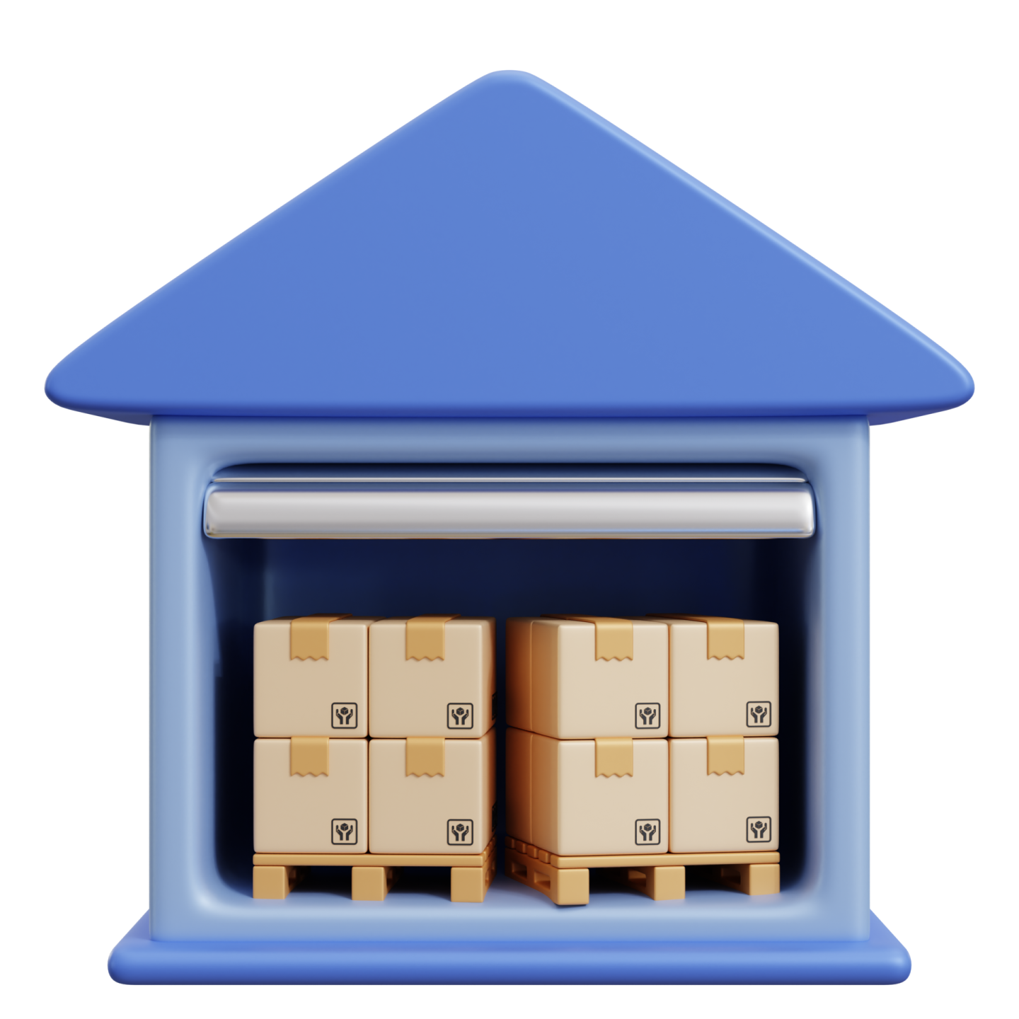 a house with cardboard boxes in it