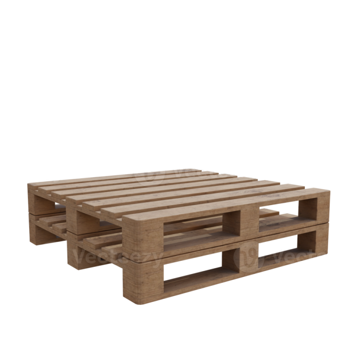 a wooden coffee table on a white background