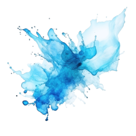 a blue ink splash on white background