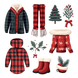 a set of christmas items