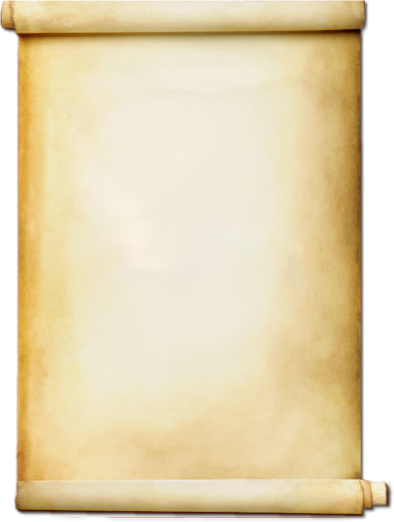 an old scroll with parchment paper on a white background