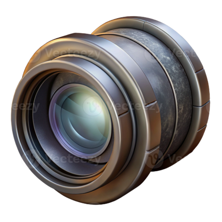 a camera lens on a white background