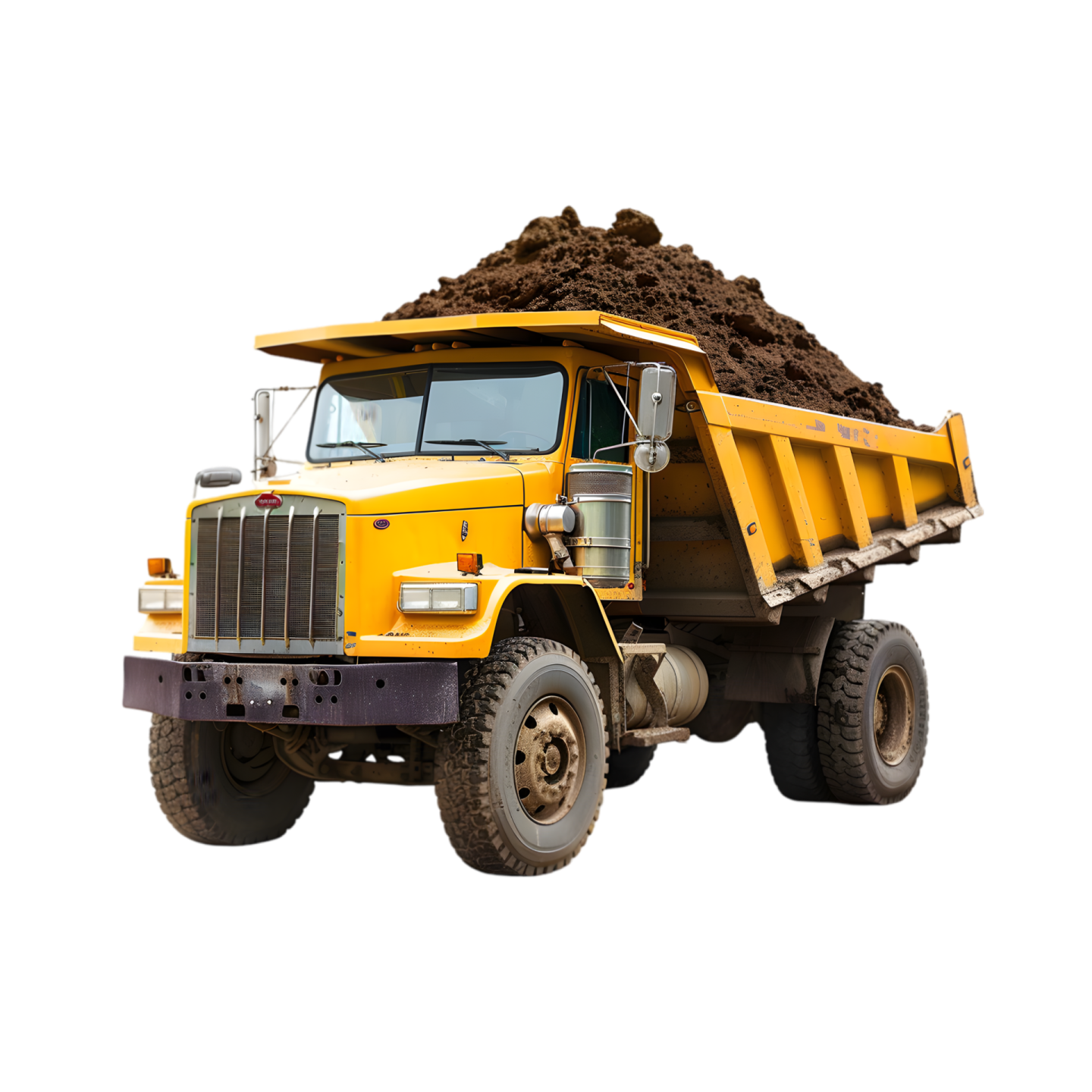 a yellow dump truck