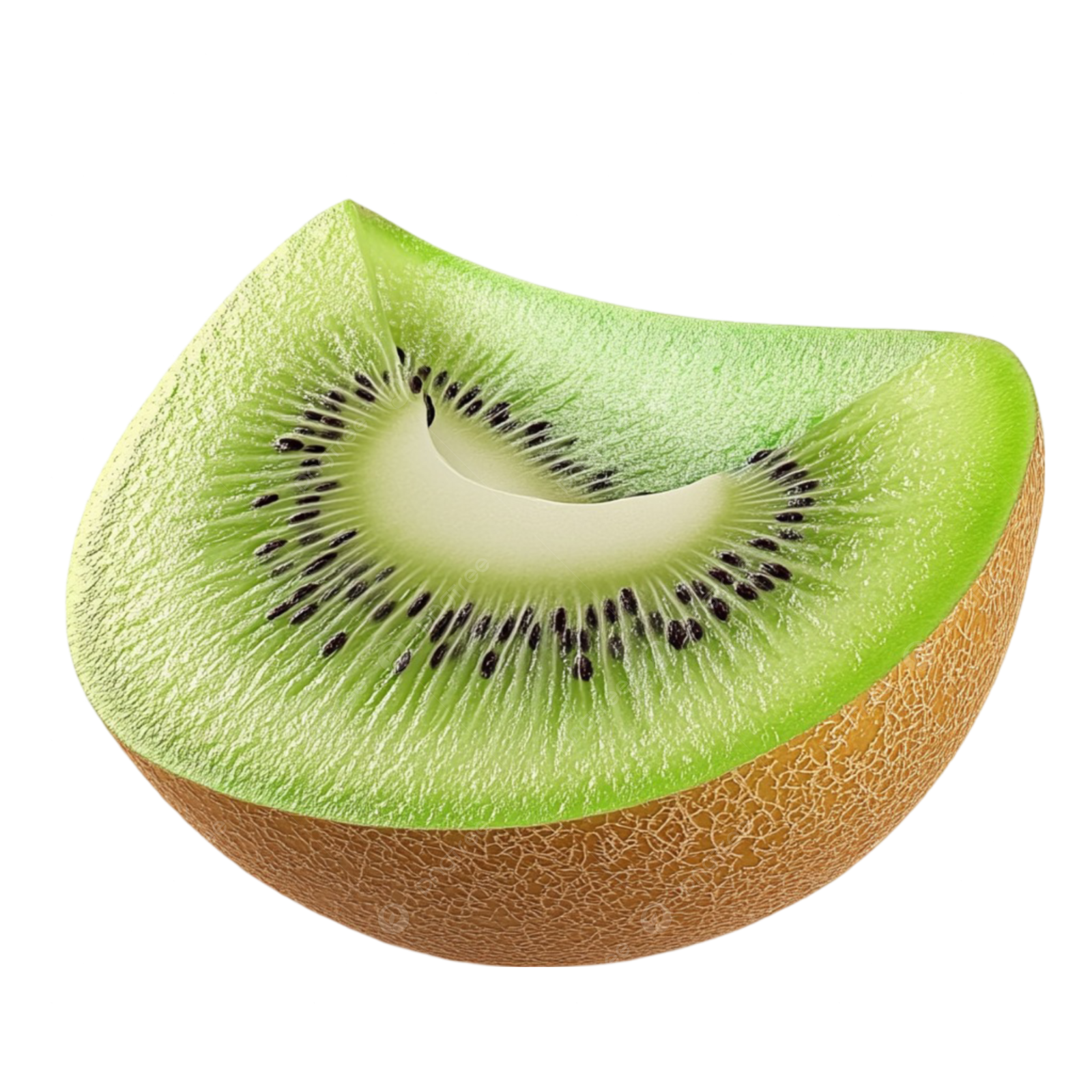 a sliced kiloa fruit on a white background