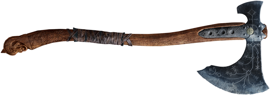 a hammer and an axe on a white background