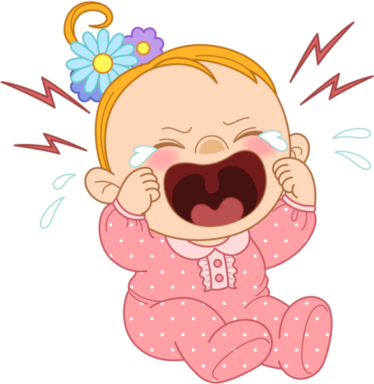 a crying baby girl