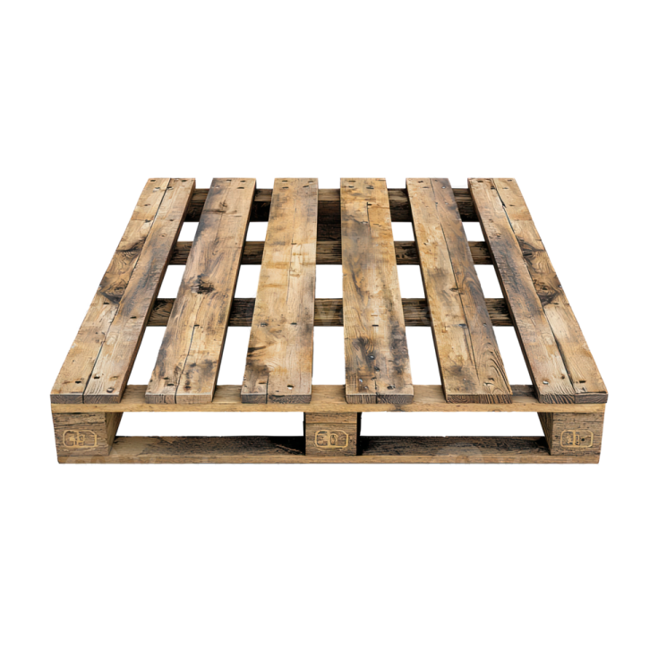 a wooden palle on a white background