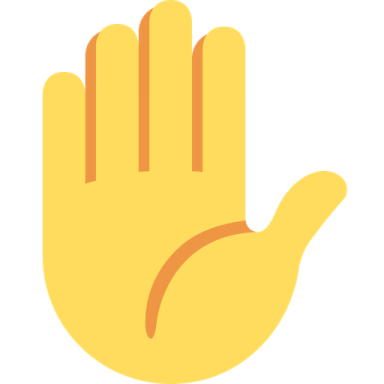 a yellow hand with the number one on it