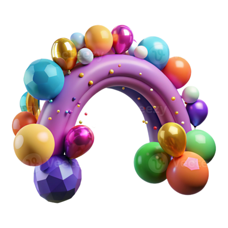 a bunch of balloons floating in the air