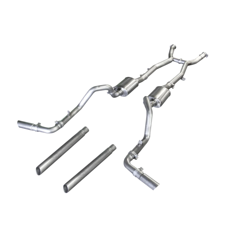 a pair of stainless exhaust manifolds