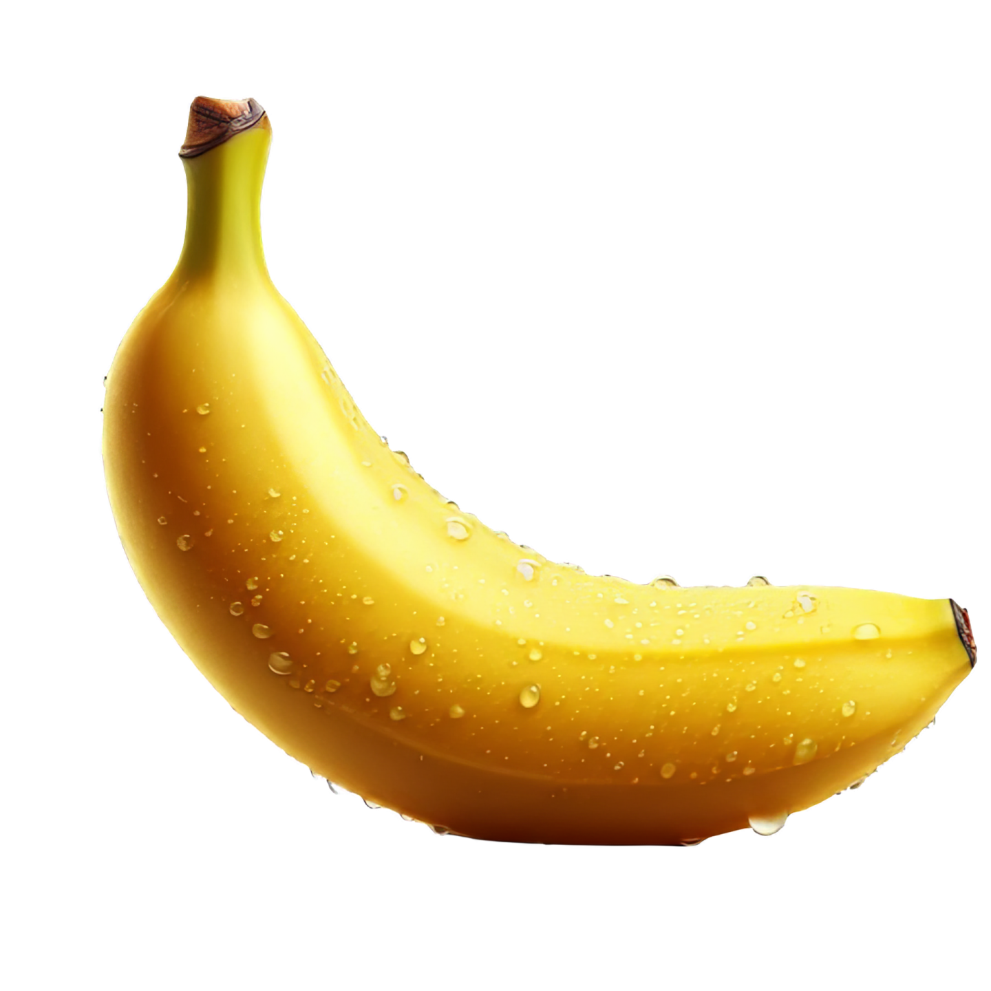 banana with water drops isolated on a white background
