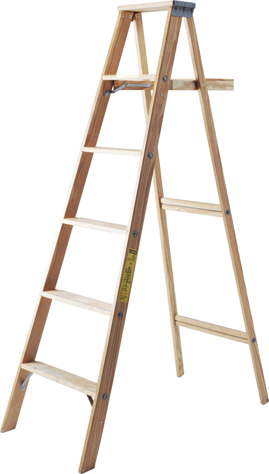 a wooden ladder on a white background