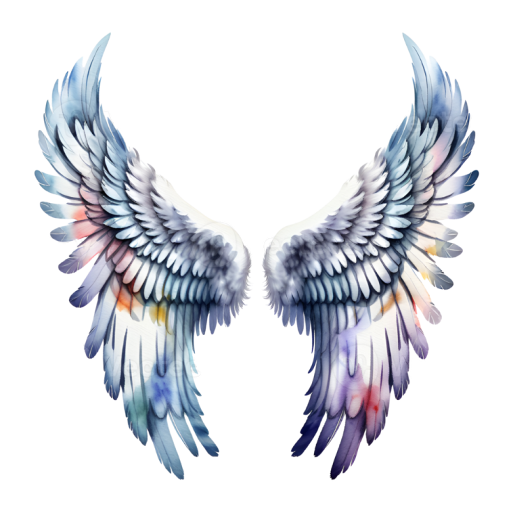 a pair of wings on a white background
