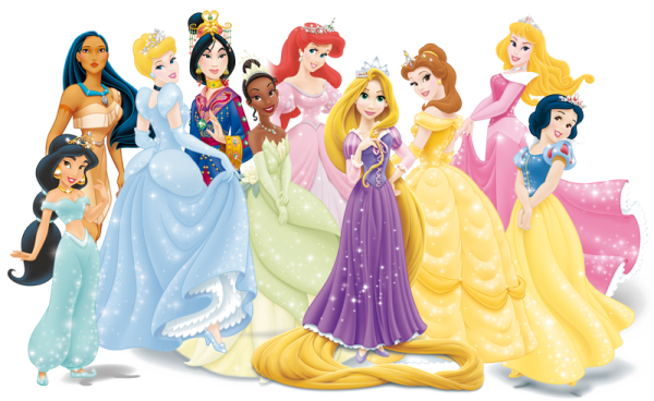 a group of disney princesses