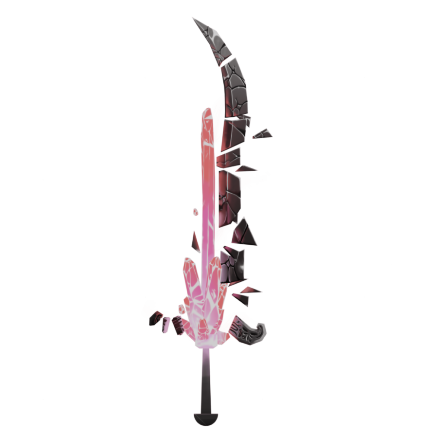 a broken sword on a white background