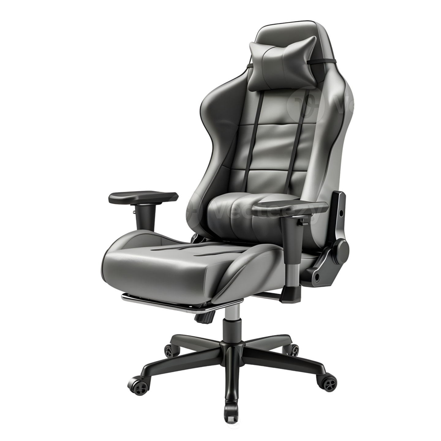 a grey office chair on a white background