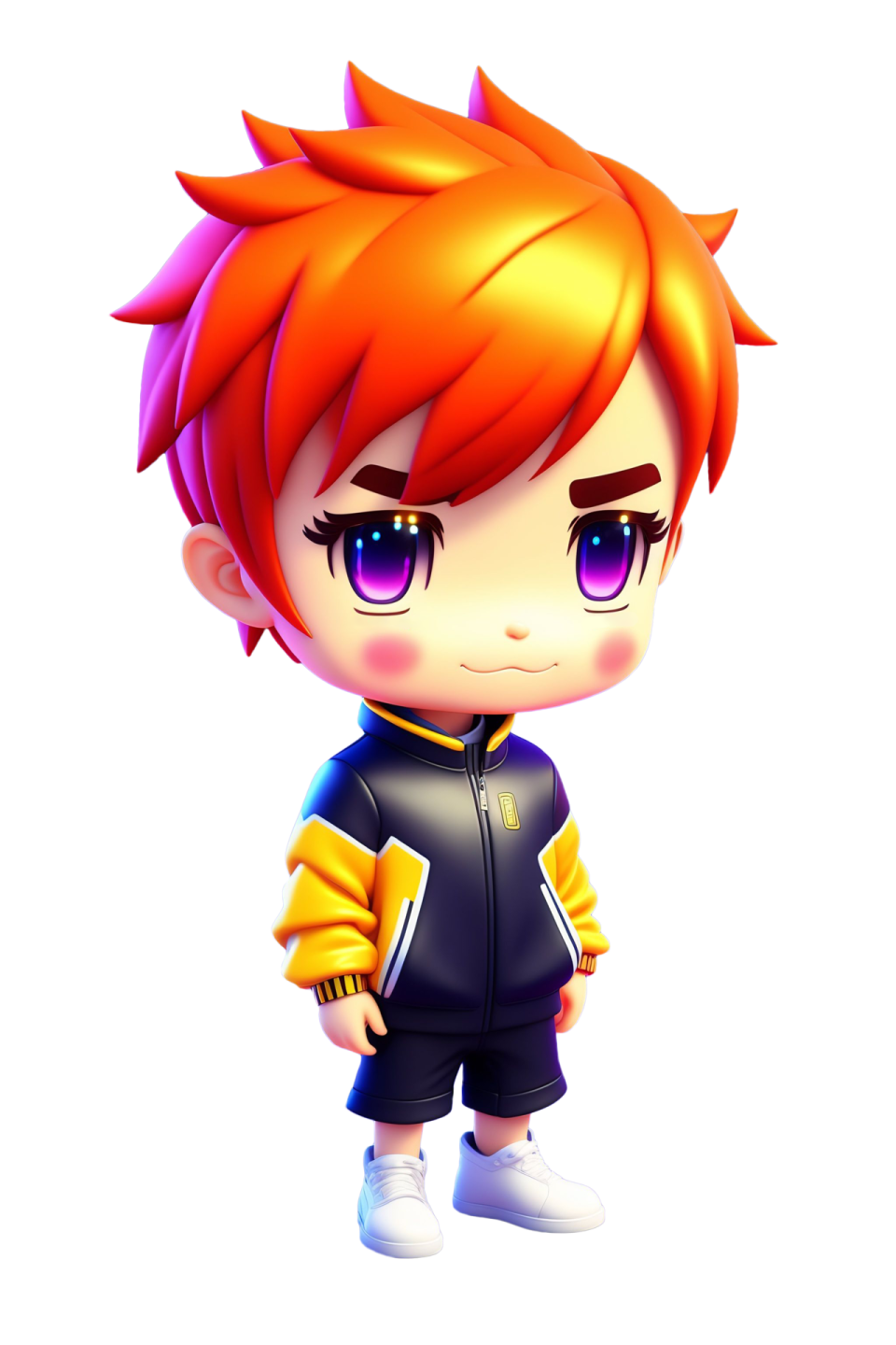 a cute little boy in a black and yellow outfit