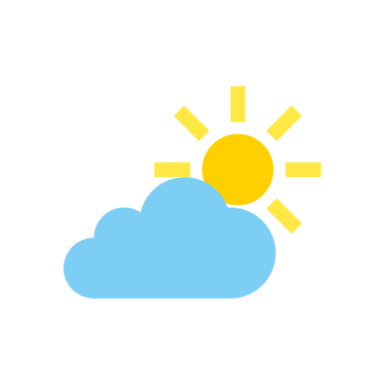 a cloud with the sun above it
