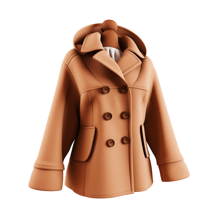 a brown coat on a white background
