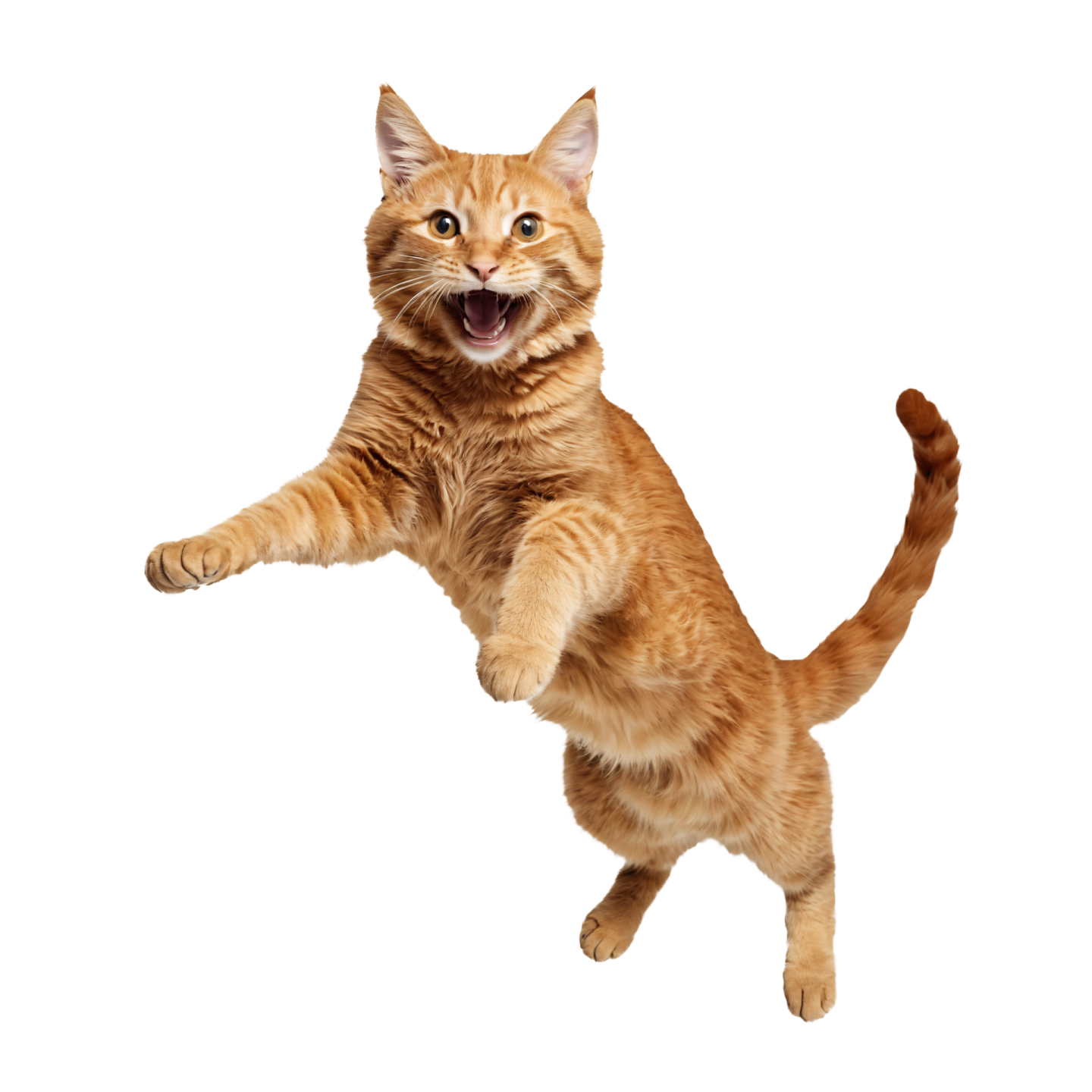 a cat is jumping up in the air
