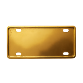 a brass plate on a white background