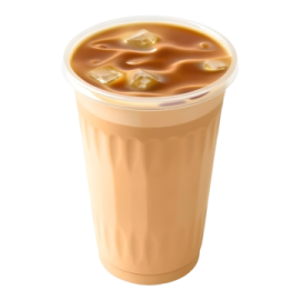 a cup of iced coffee on a white background