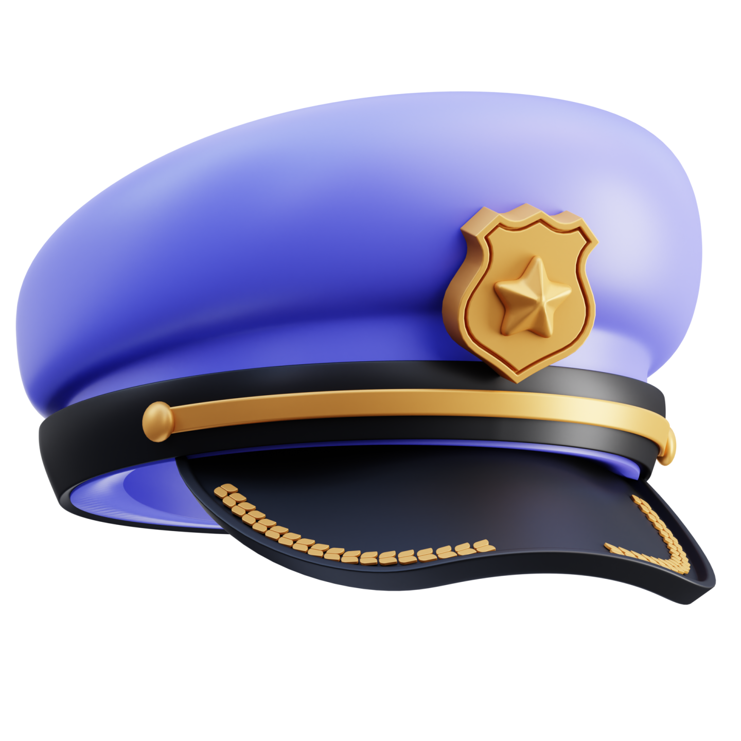 a police hat with a badge on it