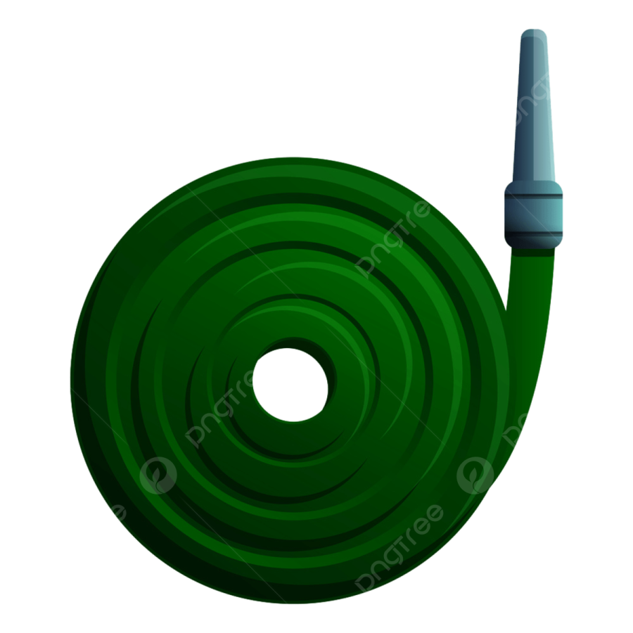 a green hose on a white background