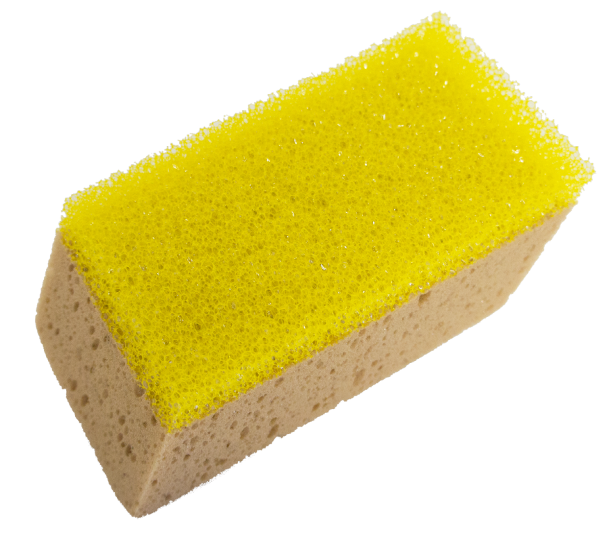 a piece of sponge on a white background