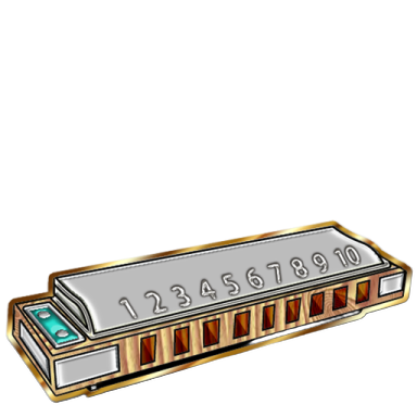 a harmonica with the number one on it