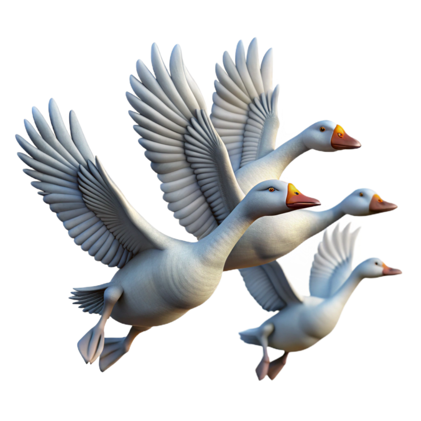 two white birds flying in the air
