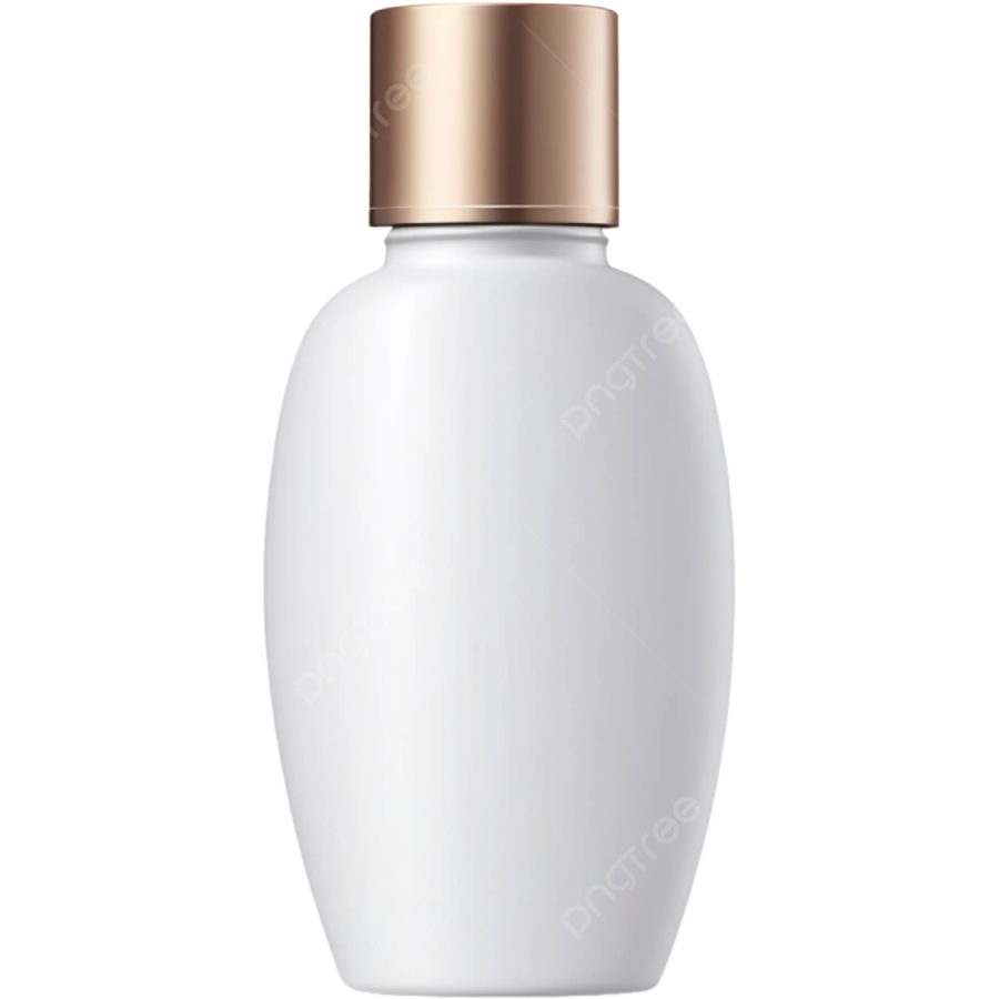 white cosmetic bottle with gold cap