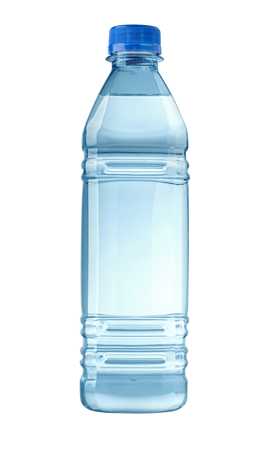 a bottle of water on a white background